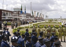 Julius K. Nyerere International Airport decorated and filled with well wishers to welcome Mawlana Hazar Imam to Tanzania.