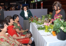 Flower arranging was one of the skills that seniors were able to learn at the fair.