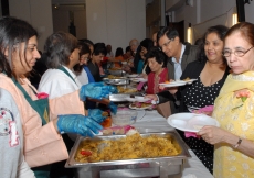 A full three-course luncheon war served by volunteers at the Seniors Fair.