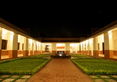 Evening view of the centre courtyard of the Dhaka Ismaili Jamatkhana and Centre.