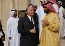 Mawlana Hazar Imam in conversation with His Highness General Sheikh Mohammed Bin Rashid Al Maktoum, Crown Prince of Dubai and Minister of Defence, United Arab Emirates.