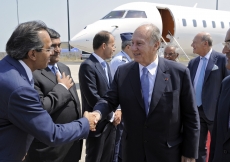 Mawlana Hazar Imam is welcomed to Portugal on behalf of the Jamat by Ismaili Council President Amirali Bhanji.