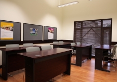 This classroom can also be reconfigured to serve as a meeting space.