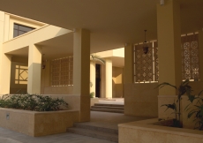 A view towards the Centre, looking through the courtyard.