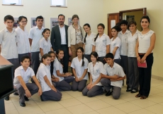 Prince Rahim and Princess Salwa with students from Tajikistan who are enrolled at the Aga Khan Academy, Mombasa.