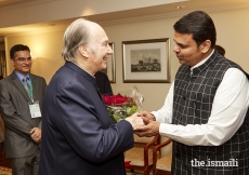 Mawlana Hazar Imam meets with Shri. Devendra Fadnavis, Chief Minister of Maharashtra.