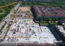 Looking north – lower level deck and wall progress.