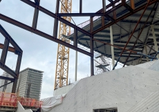 Central Atrium 5-level steel erected - April 2023