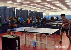 Table tennis underway during the Easter weekend 2019 at the European Sports Festival, held at the University of Nottingham. 