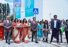 Leaders from the Portuguese jurisdiction Jamat, as well as leadership from around the globe, carry symbolic offerings during the Mamero ceremony.