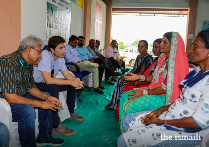 Prince Aly Muhammad in discussion with members of an AKRSP-supported Farmers' Cooperative.