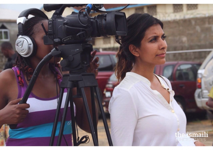 Producer/Director Jazzmin Jiwa with Director of Photography Cate Kendi filming in Monrovia in 2013 for the documentary, Mother Liberia, about the war-torn country's first female President.