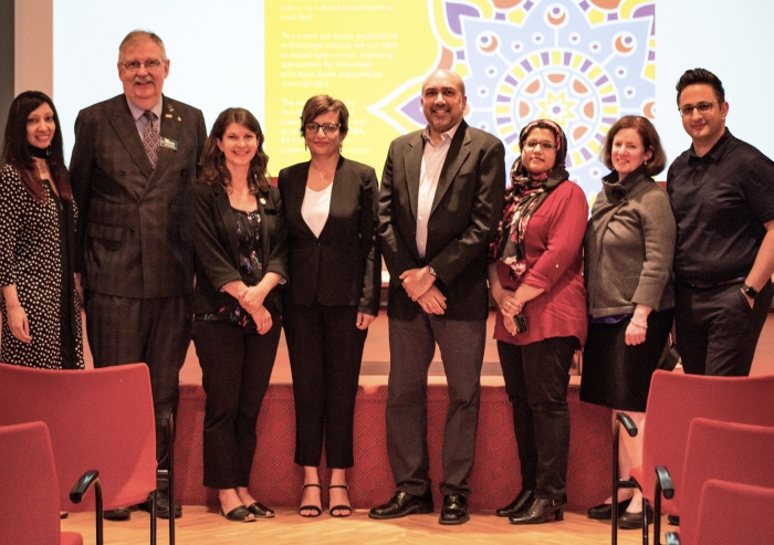 Organizers from the City of Burnaby, Simon Fraser University and the Ismaili Centre and the panelists from the event.