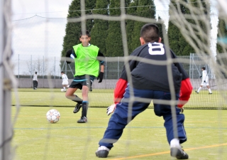 Footballers playing to win at the National Sports Festival.   