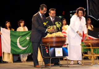 National Sports Convenors and leaders of the Golden Jubilee Games committee plant a Baobab tree in commemoration of the inaugural Golden Jubilee Games. 