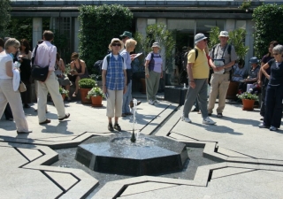 The fountain is the central feature of the Centre’s chahar-bagh roof garden.     