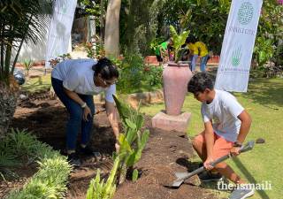 Ismaili CIVIC volunteers help to plant a microforest in Upanga, Tanzania.