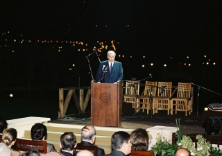 Mawlana Hazar Imam speaking at the opening ceremony of Al-Azhar Park.