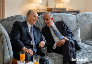 Mawlana Hazar Imam and the President of the Portuguese Republic, Marcelo Rebelo de Sousa.