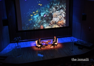 Prince Hussain engages in an on-stage conversation with Canadian television journalist and anchor Omar Sachedina.