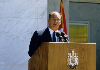 Mawlana Hazar Imam speaks during the Opening Ceremony of the Ismaili Centre, Vancouver.