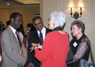 Professor Nyang, and Iqbal Lakhani, President of the Ismaili Council for Florida with guests at the Milad-un-Nabi in Tampa   