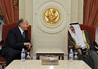 Mawlana Hazar Imam in conversation with Dr Hamad bin Abdulaziz Al Kuwari, Qatar’s Minister of Culture, Arts and Heritage.