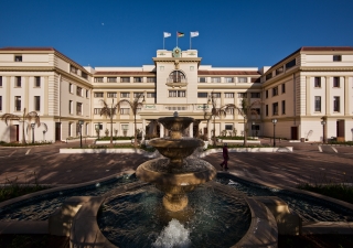 The front facade of the newly refurbished Polana Serena Hotel in Maputo, Mozambique.