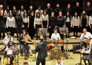 Pandemonium, the Morley Chamber Choir and the Ismaili Community Ensemble perform together at Cadogan Hall.