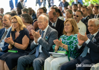 L to R: Prince Hussain; Dr Maria do Rosário Palma Ramalho, Ministry of Labour, Solidarity and Social Security; Prince Amyn; Dr Margarida Blasco, Minister of Interior Affairs; Nazim Ahmad, Diplomatic Representative of the Ismaili Imamat to Portugal.