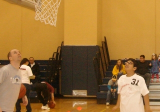 Asad participating in an individual skills event at the State Special Olympics.