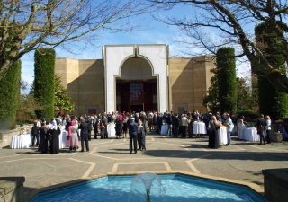 Guests gathered at the Ismaili Centre, Burnaby for Karen Armstrong’s lecture, which was part of her “12 Days of Compassion” tour of Greater Vancouver.