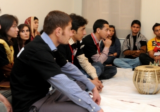 Participants take a keen interest in the music session during the National Youth Camp.