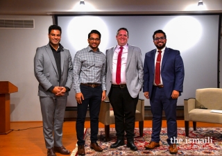 Faisal Momin, Chair of ITREB for the Southwestern USA, Adil Momin, Dr. Stephen Burge and moderator Sahil Badruddin.