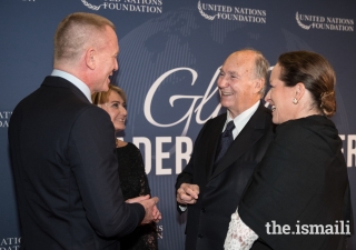 Mawlana Hazar Imam with Princess Zahra, Agnès Marcaillou, and Daniel Craig