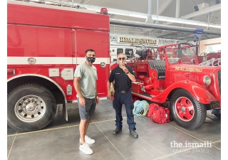 Alim Charania delivers food to the Healdsburg Fire Department.