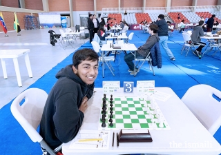 Danial Asaria at a chess tournament.