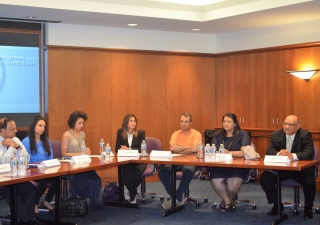 Local Richmond Ismaili Jamati members meeting with the Henrico County City Officials. From left: Dr. Sultan Lakhani, Faryal Surani, Major Noor Merchant, Saamia Noorali, Sam,  Sheminaz Ravji, and Mehboob Valiani