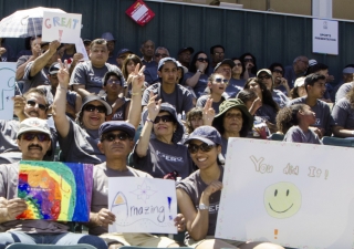 Ismaili fans fill the stands to cheer on athletes at the Los Angeles Special Olympics. Ismaili Council for the USA