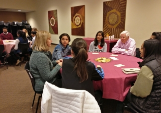 STEP students and youth from St. David’s Episcopal Church meeting at the Ismaili Jamatkhana, Glenview.