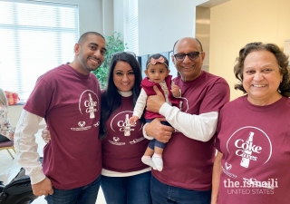 From left: Anwer Gillani’s son, Samir next to his wife Dr. Anisha Gillani, their grand daughter Elia,  Anwer and his wife Nasim.