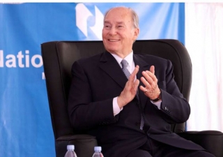 His Highness the Aga Khan applauds during the launch of Nation Media Group's press on Mombasa road on March 17, 2016.