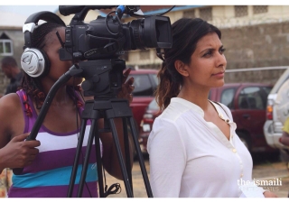 Producer/Director Jazzmin Jiwa with Director of Photography Cate Kendi filming in Monrovia in 2013 for the documentary, Mother Liberia, about the war-torn country's first female President.