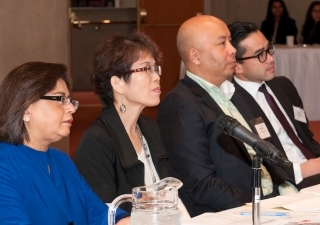 The Honourable Teresa Wat leads a roundtable discussion with British Columbia’s South Asian business professionals. Sultan Baloo