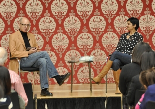 Tasneem Jamal in conversation with Craig Daniels about her novel “Where the Air is Sweet” at the Ismaili Centre, Toronto in November 2014. Ibrahim Meru