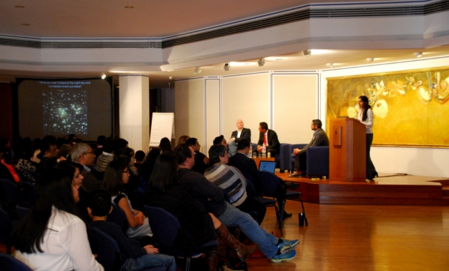 Cambridge University Astrophysicist Dr Farzana Meru speaks about her work at a space-related career event held at the Ismaili Centre, London. Salim Mannani