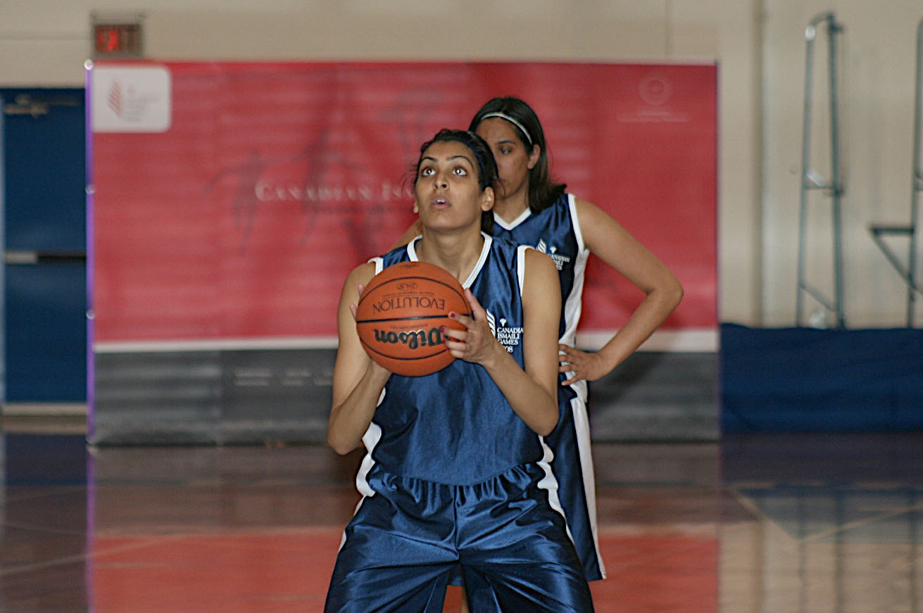 An intense moment during the Women's Basketball tournament. Photo: Riyaz Lalani