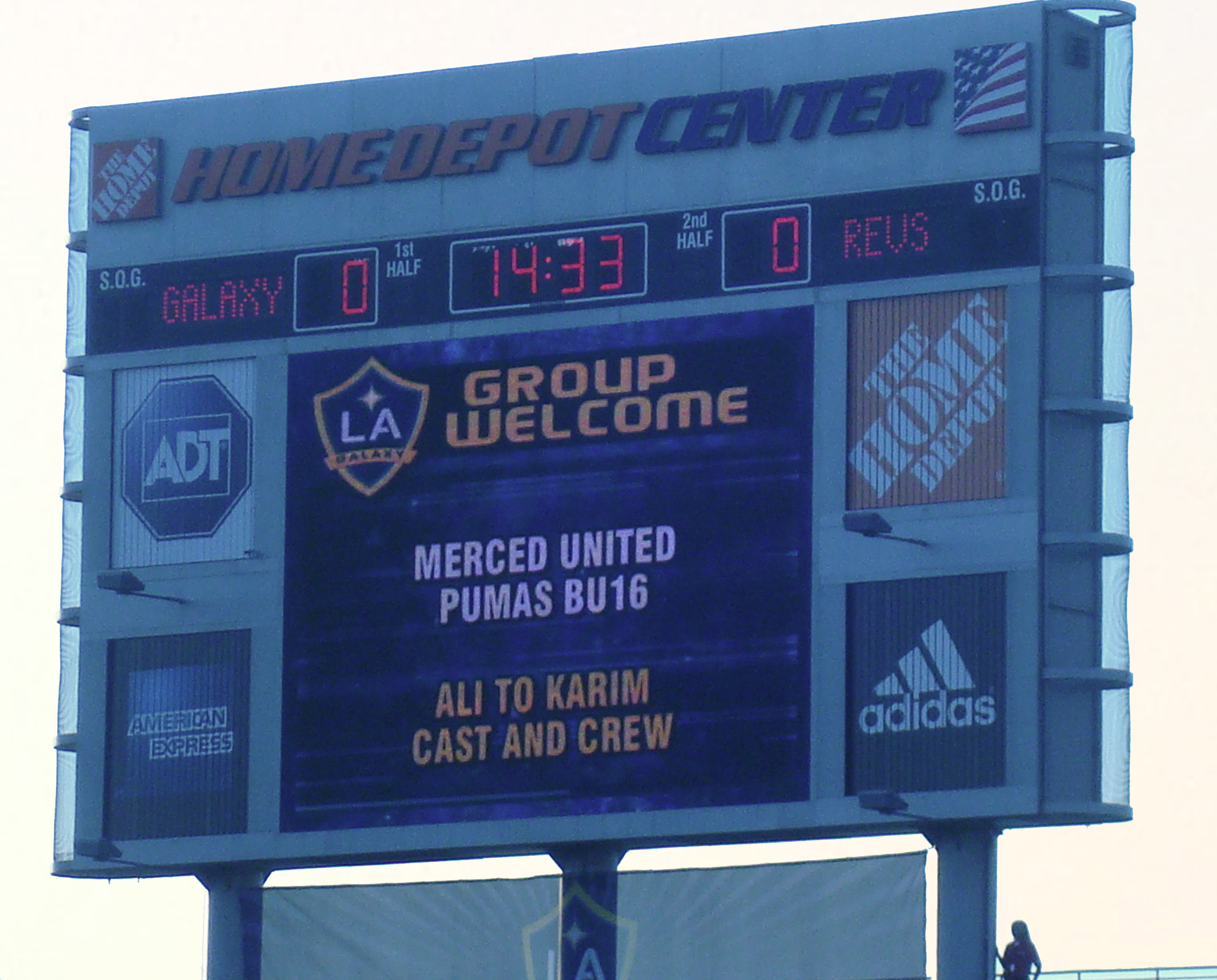 LA Galaxy welcomes members of the Ali to Karim cast and crew during the half time interval. Photo: Celebrations Global Limited