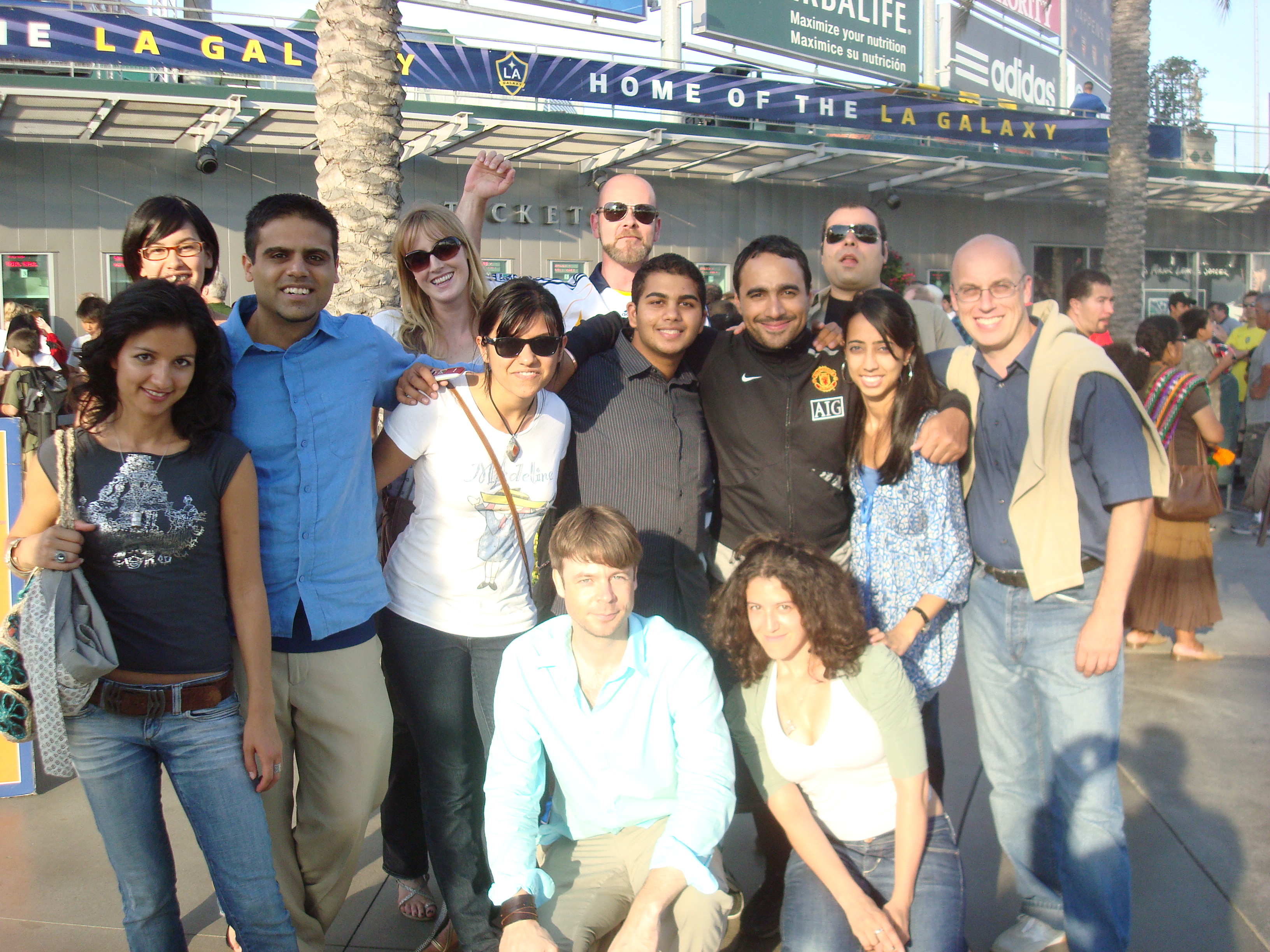 The Ali to Karim cast and crew at an LA Galaxy game. Photo: Celebrations Global Limited