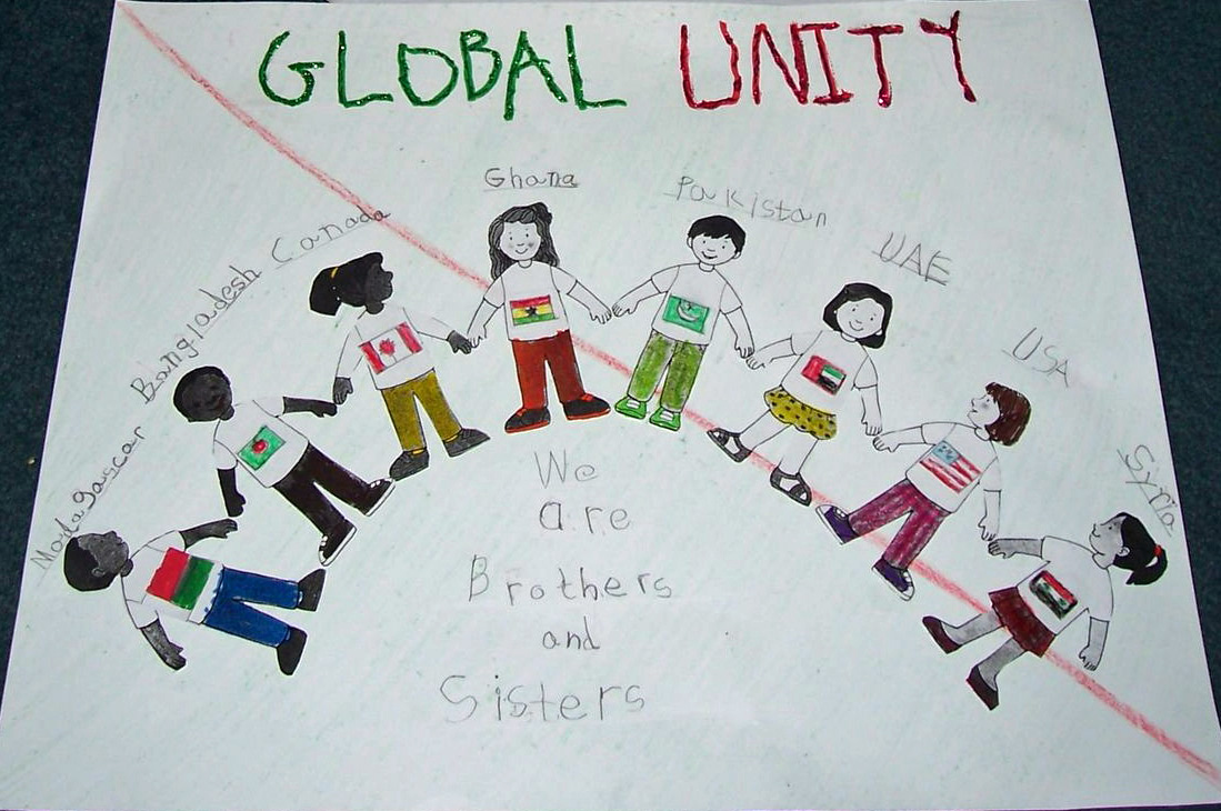 Four year old Alysa Ismail drew pictures of Ismaili children from different countries holding hands in a circle of unity. Photo: Courtesy of the Ismaili Council for the USA